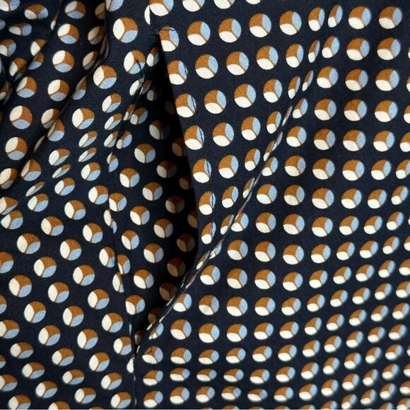 eshakti Blue Polka Dot Long Cotton Long Sleeve Fit and Flare Shirt| 12 - Picture 5 of 8